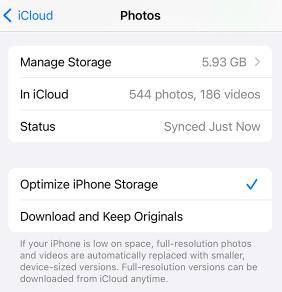 optimize iphone storage