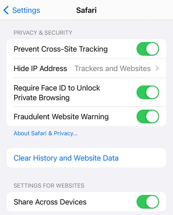 turn on lock private browsing on iphone