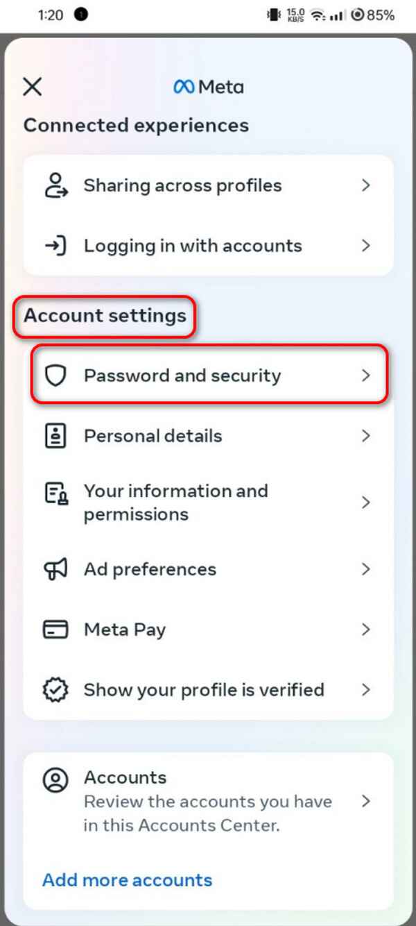 access account settings