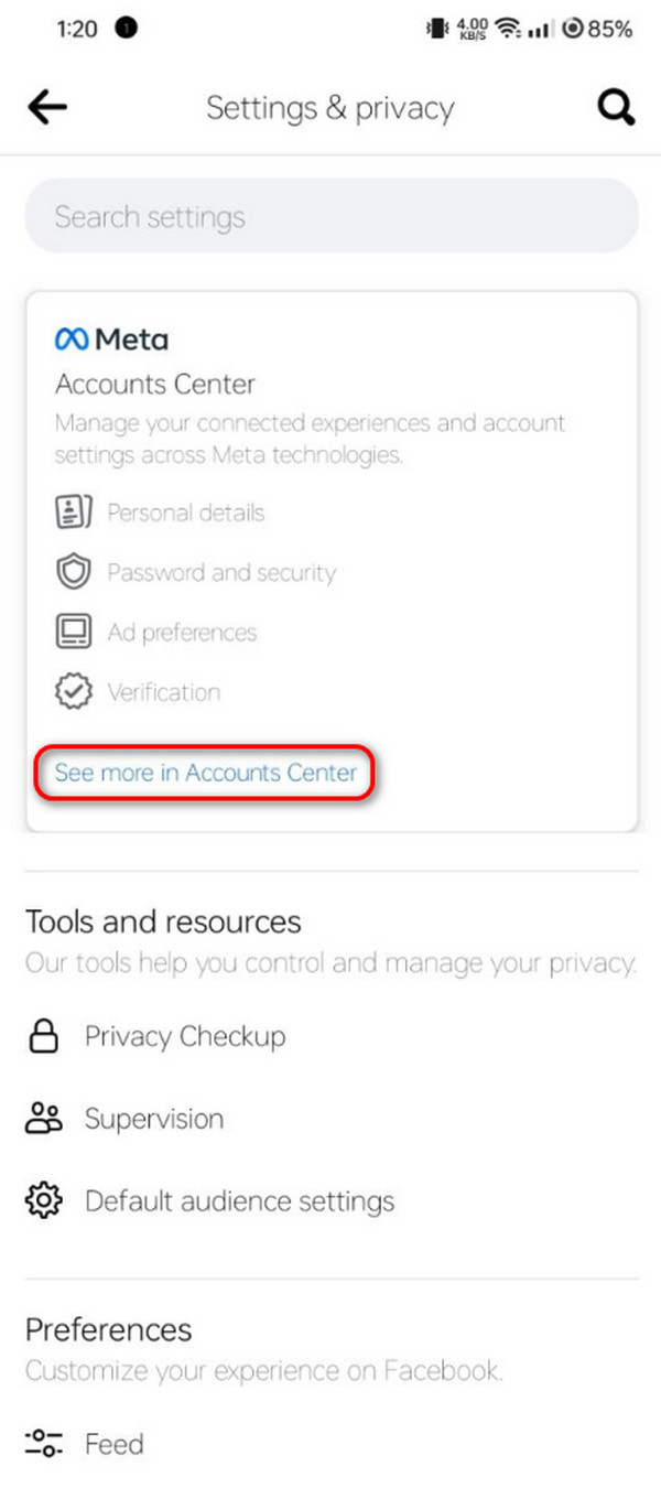 access accounts center