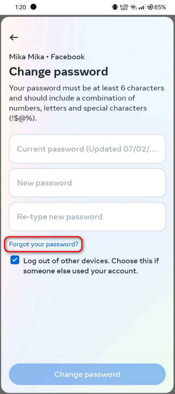 forget your password