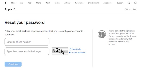 reset icloud password through iforgot website