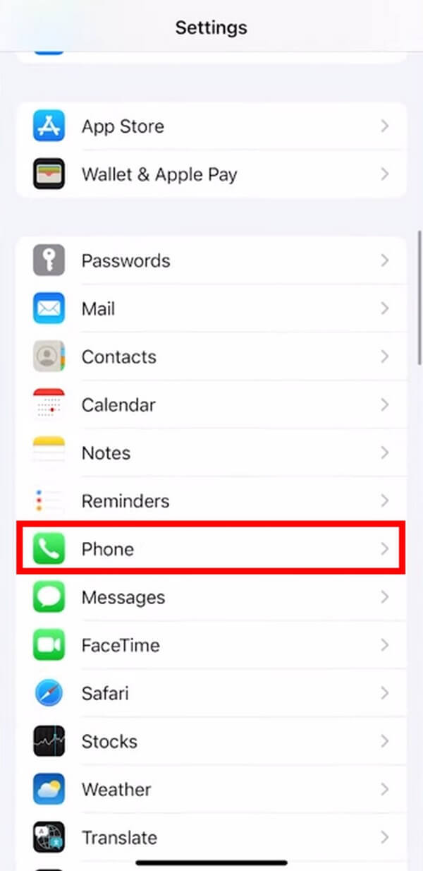 在 iPhone 上输入“设置”应用