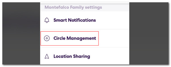 tap circle management button