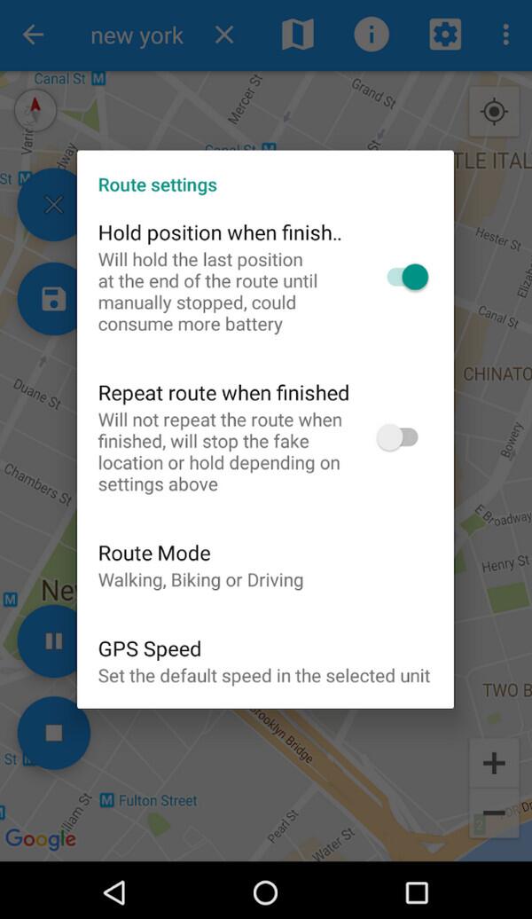 modify route settings