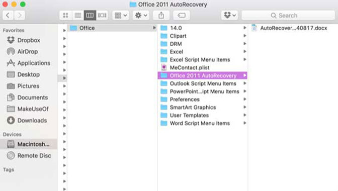 microsoft excel 2011 recover mac os