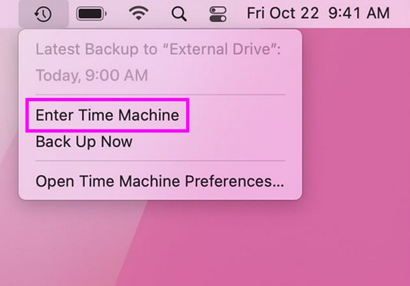 enter time machine