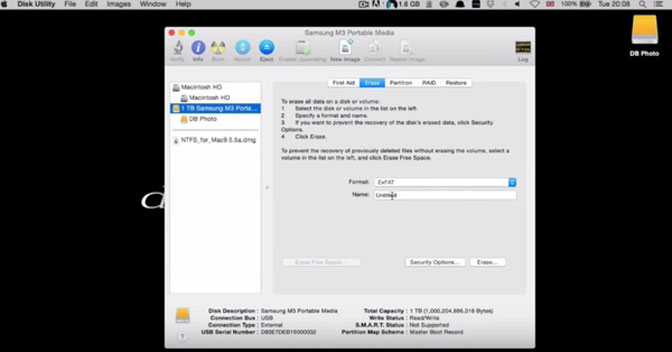 set up samsung hard drive on mac