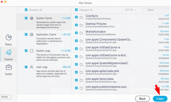 clean mac data