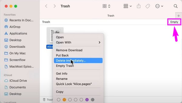 Empty My Trash Using Finder