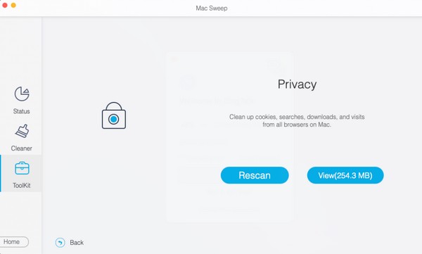 scansiona e visualizza i dati sulla privacy