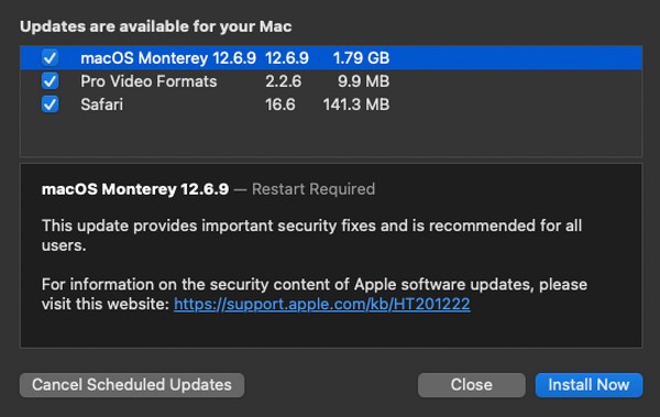 update macos