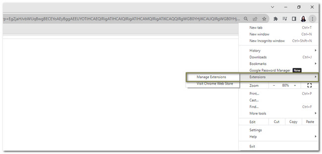 click manage extensions on chrome