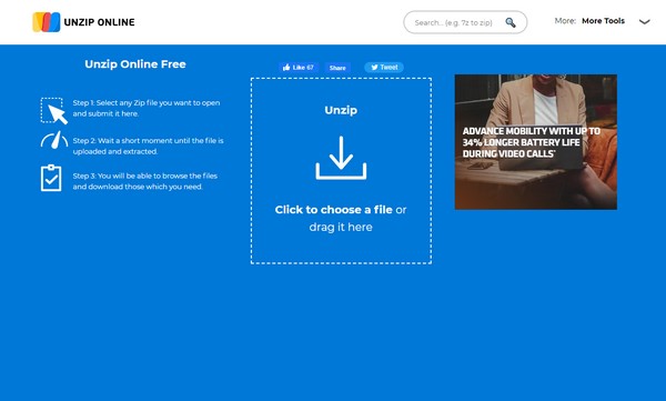 online tool to unzip file