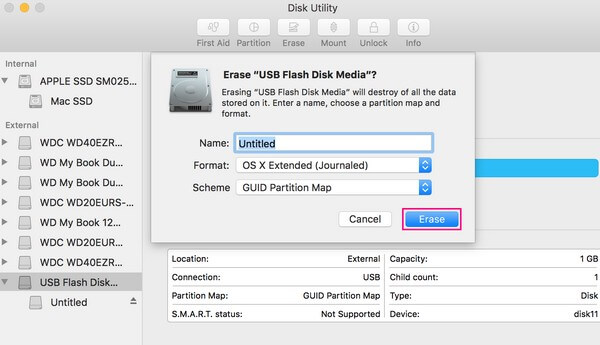 erase selected disk