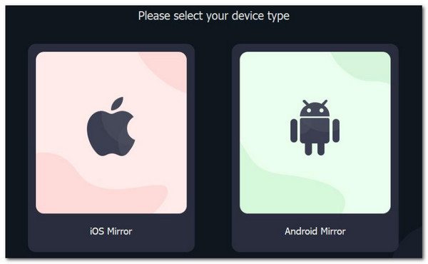 click ios mirror or android mirror button