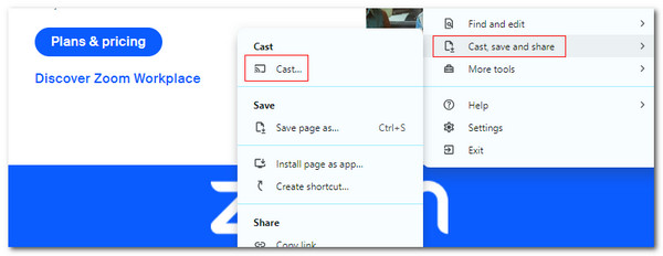 click cast button