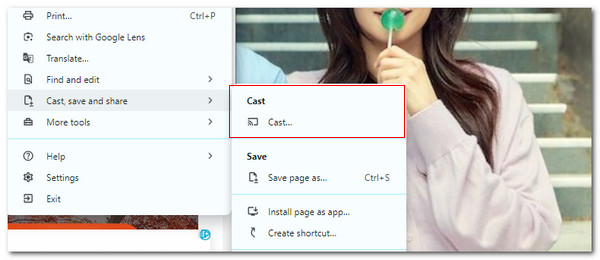 click cast button