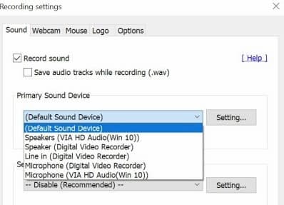 how to get bandicam to record your voice