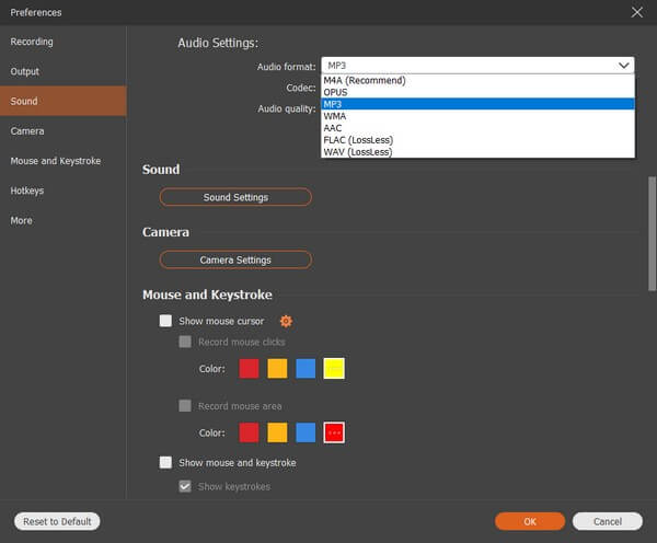  Choose MP3 as the audio format