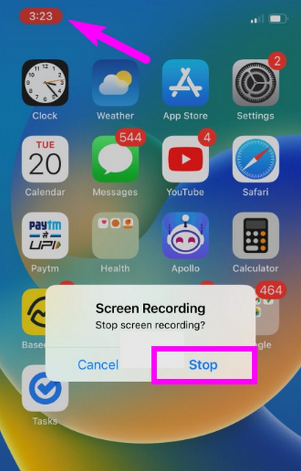 built in stop recording