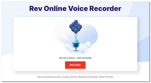 record audio with rev online voice recorder