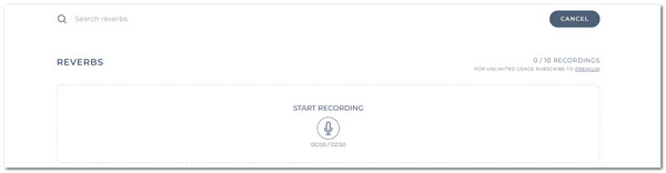 start recording with reverb