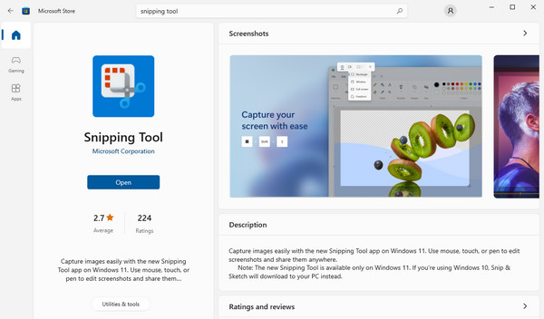 download snipping tool on microsoft store