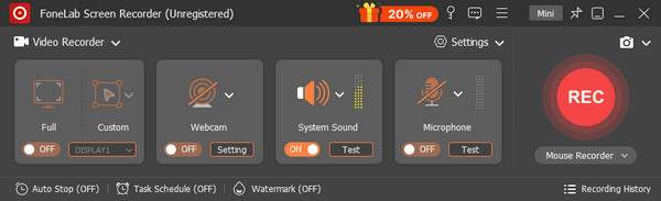 set up recording options