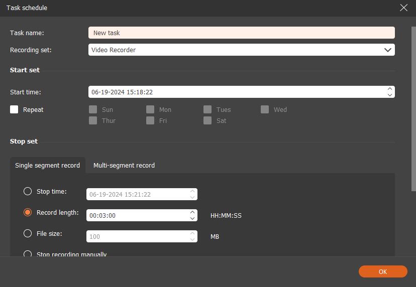 task schedule