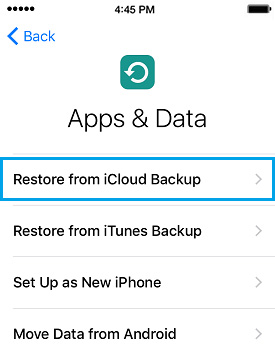 Recover from iCloud