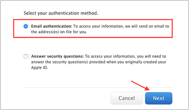 itunes password reset notification