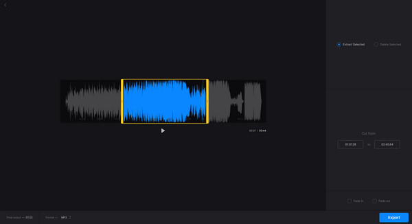 trim audio using clideo