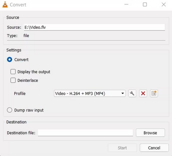 convert flv to mp4 through vlc