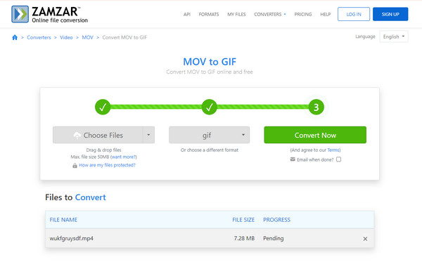 convert mov to gif with zamzar