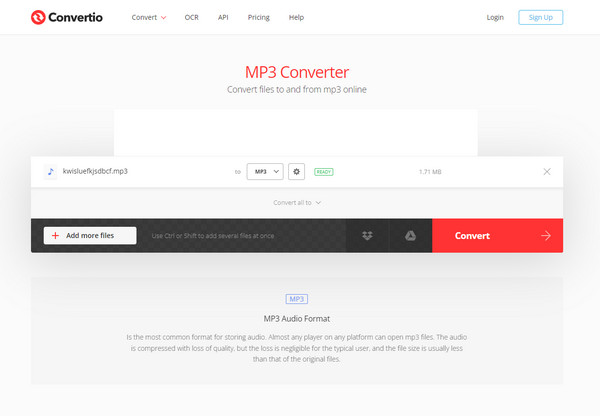 convert mov to mp3 using convertio