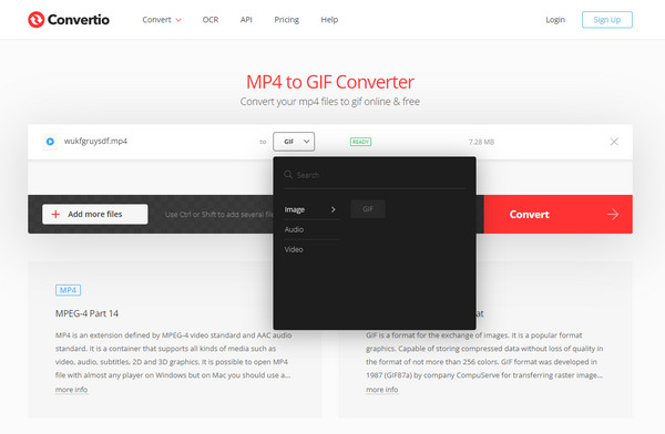 convert webm to gif using convertio