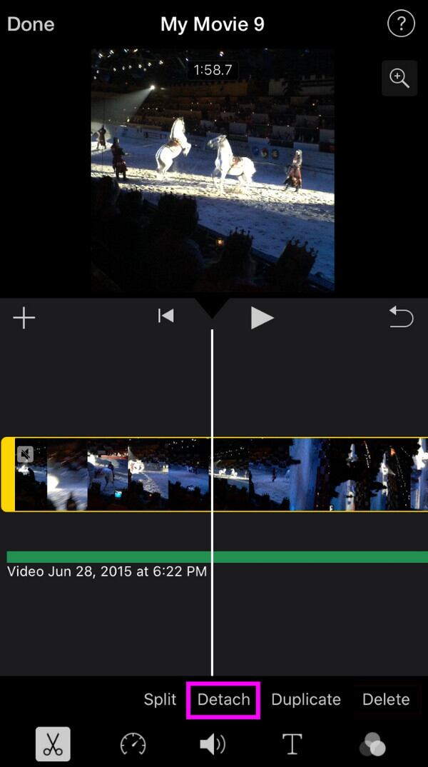 extract audio on imovie app