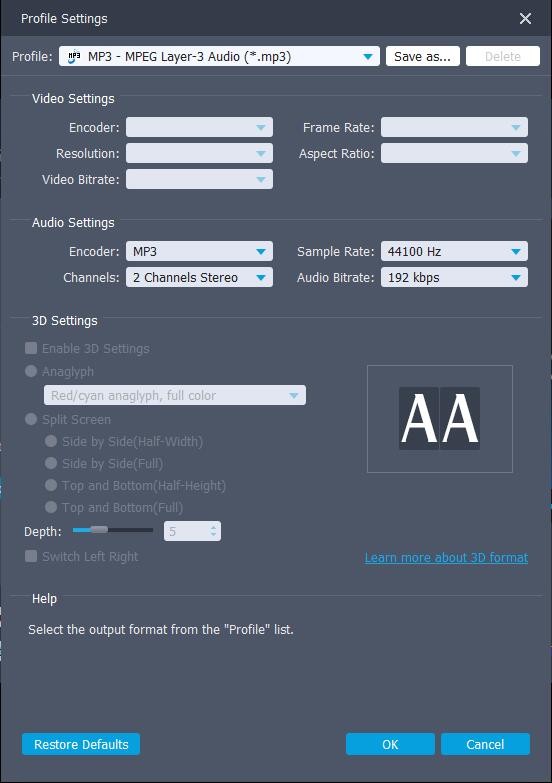 fonelab profile settings