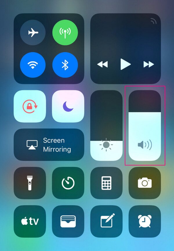 control centre volume slider