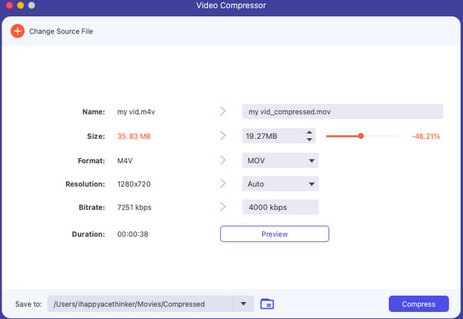 click compress button