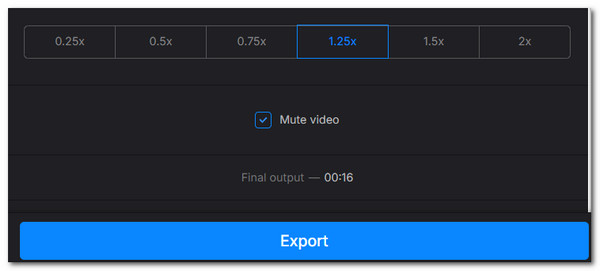 click export button