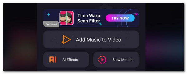 tap music to video button