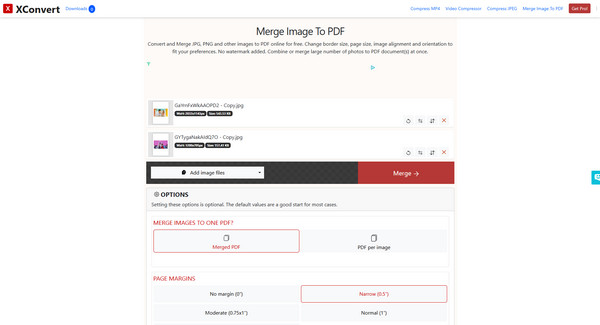 xconvert merge image to pdf