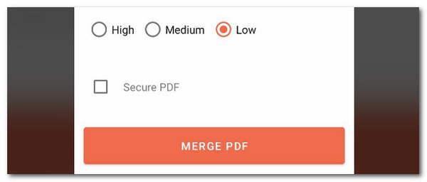 tap merge pdf button