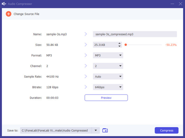 compress mp3 files