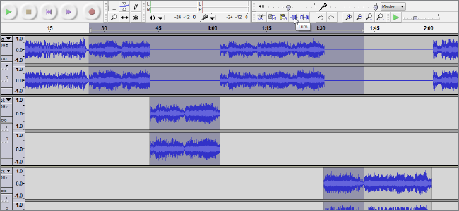 trim audio in audacity